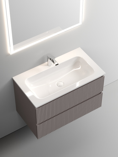 Тумба под раковину Sancos SNOB T SNT80SM 79х45х50 подвесная цвет бежевый - фото 5